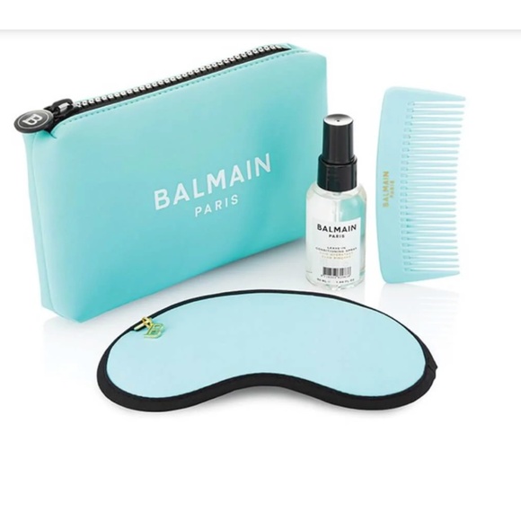 008 BALMAIN PARIS LIMITED EDITION Turquoise Cosmetic Bag BALMAINHAIR NEW - Picture 2 of 5